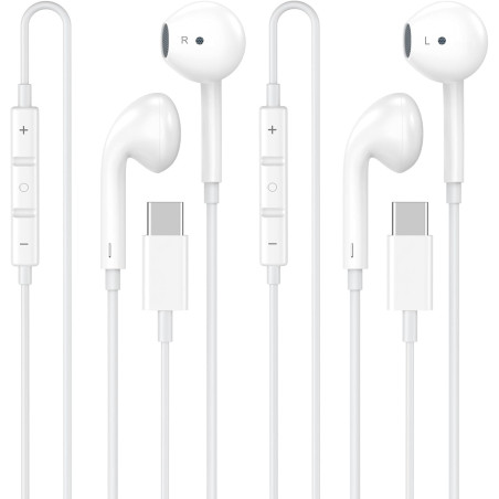 [Certifié Apple MFi Écouteurs Filaires USB C Intra-Auriculaires | Casque Audio Stéréo Hi-FI avec Microphone et Contrôle du Volum