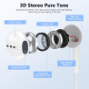 [Certifié Apple MFi Écouteurs Filaires USB C Intra-Auriculaires | Casque Audio Stéréo Hi-FI avec Microphone et Contrôle du Volum
