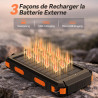 Vikeri chargeur solaire 26800 mah, batterie externe solaire etanche, port usb-c pour une charge rapide, batterie solaire avec 4 