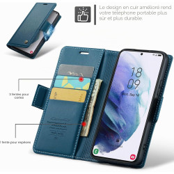 Coque pour Samsung Galaxy S21 5G, Housse Premium en Cuir PU, RFID Protection, Portefeuille Rabat Case, Porte Cartes et Fonction 