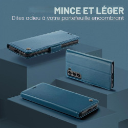 Coque pour Samsung Galaxy S21 5G, Housse Premium en Cuir PU, RFID Protection, Portefeuille Rabat Case, Porte Cartes et Fonction 