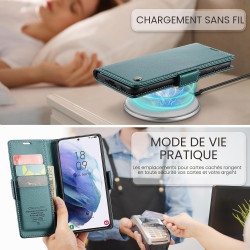 Coque pour Samsung Galaxy S21 5G, Housse Premium en Cuir PU, RFID Protection, Portefeuille Rabat Case, Porte Cartes et Fonction 