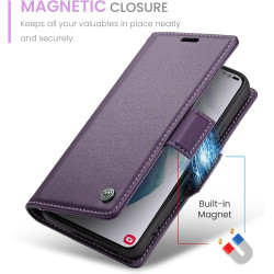 Coque pour Samsung Galaxy S21 5G, Housse Premium en Cuir PU, RFID Protection, Portefeuille Rabat Case, Porte Cartes et Fonction 