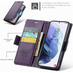Coque pour Samsung Galaxy S21 5G, Housse Premium en Cuir PU, RFID Protection, Portefeuille Rabat Case, Porte Cartes et Fonction 