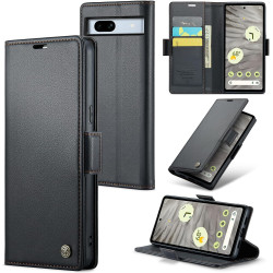 Coque pour Google Pixel 7A, Housse Premium en Cuir PU, RFID Protection, Portefeuille Rabat Case, Porte Cartes et Fonction Suppor