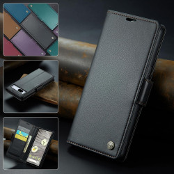 Coque pour Google Pixel 7A, Housse Premium en Cuir PU, RFID Protection, Portefeuille Rabat Case, Porte Cartes et Fonction Suppor
