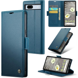 Coque pour Google Pixel 7A, Housse Premium en Cuir PU, RFID Protection, Portefeuille Rabat Case, Porte Cartes et Fonction Suppor