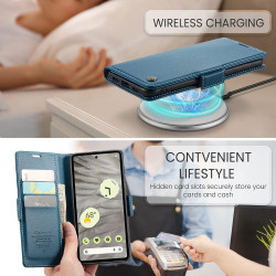 Coque pour Google Pixel 7A, Housse Premium en Cuir PU, RFID Protection, Portefeuille Rabat Case, Porte Cartes et Fonction Suppor