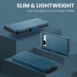 Coque pour Google Pixel 7A, Housse Premium en Cuir PU, RFID Protection, Portefeuille Rabat Case, Porte Cartes et Fonction Suppor