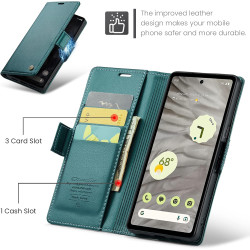 Coque pour Google Pixel 7A, Housse Premium en Cuir PU, RFID Protection, Portefeuille Rabat Case, Porte Cartes et Fonction Suppor