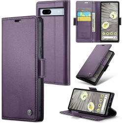 Coque pour Google Pixel 7A, Housse Premium en Cuir PU, RFID Protection, Portefeuille Rabat Case, Porte Cartes et Fonction Suppor