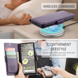 Coque pour Google Pixel 7A, Housse Premium en Cuir PU, RFID Protection, Portefeuille Rabat Case, Porte Cartes et Fonction Suppor