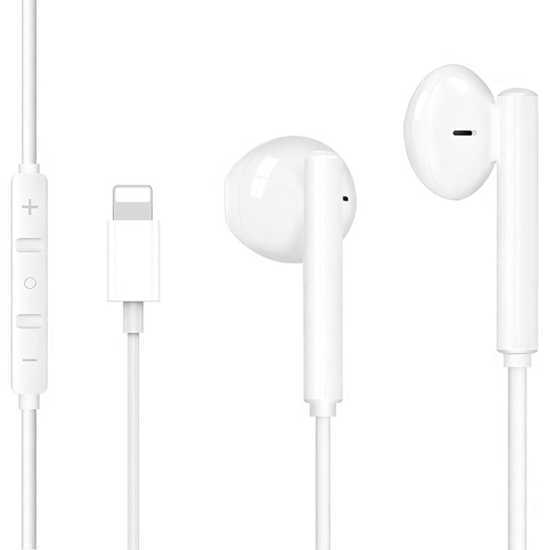 Ecouteurs Intra Auriculaires pour iPhone 12,Ecouteur Filaire HiFi avec Isolant de Bruit Support Micro et Contrôle du Volume pour