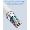 Lot de 2 Écouteurs Filaires USB-C Intra-Auriculaires pour iPhone et Samsung | Couleur blanc, version 2026 améliorée, son Hi-Fi s