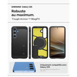 Spigen Coque pour Samsung S25 Tough Armor(AI) MagFit - Noir