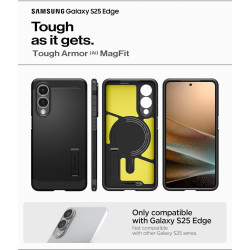 Spigen Tough Armor(AI) MagFit Coque Compatible avec Samsung Galaxy S25 Edge - Noir