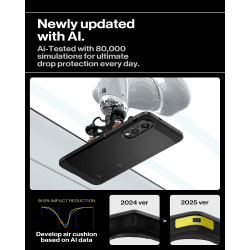 Spigen Tough Armor(AI) MagFit Coque Compatible avec Samsung Galaxy S25 Edge - Noir