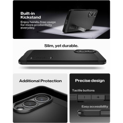 Spigen Tough Armor(AI) MagFit Coque Compatible avec Samsung Galaxy S25 Edge - Noir