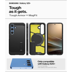 Spigen Tough Armor(AI) MagFit Coque Compatible avec Samsung Galaxy S25 Plus - Noir