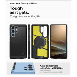Spigen Tough Armor(AI) MagFit Coque Compatible avec Samsung Galaxy S25 Ultra - Noir