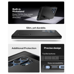 Spigen Tough Armor(AI) MagFit Coque Compatible avec Samsung Galaxy S25 Ultra - Noir