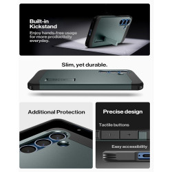 Spigen Tough Armor(AI) MagFit Coque Compatible avec Samsung Galaxy S25 Plus - Vert