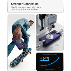 Spigen Tough Armor MagFit Coque Compatible avec Samsung Galaxy S26 Ultra - Violet Cendré