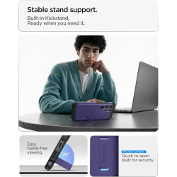 Spigen Tough Armor MagFit Coque Compatible avec Samsung Galaxy S26 Ultra - Violet Cendré