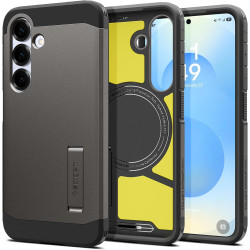 Spigen Tough Armor(AI) MagFit Coque Compatible avec Samsung Galaxy S25 - Gunmetal