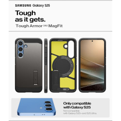Spigen Tough Armor(AI) MagFit Coque Compatible avec Samsung Galaxy S25 - Gunmetal