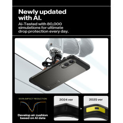 Spigen Tough Armor(AI) MagFit Coque Compatible avec Samsung Galaxy S25 Edge - Gunmetal