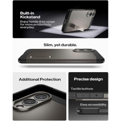 Spigen Tough Armor(AI) MagFit Coque Compatible avec Samsung Galaxy S25 Edge - Gunmetal