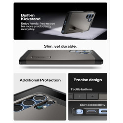 Spigen Tough Armor(AI) MagFit Coque Compatible avec Samsung Galaxy S25 Ultra - Gunmetal