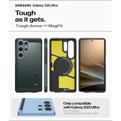 Spigen Tough Armor(AI) MagFit Coque Compatible avec Samsung Galaxy S25 Ultra - Vert