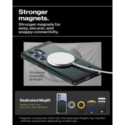 Spigen Tough Armor(AI) MagFit Coque Compatible avec Samsung Galaxy S25 Ultra - Vert