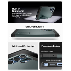 Spigen Tough Armor(AI) MagFit Coque Compatible avec Samsung Galaxy S25 Ultra - Vert