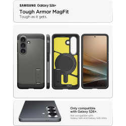 Spigen Tough Armor MagFit Coque Compatible avec Samsung Galaxy S26 Plus - Gunmetal