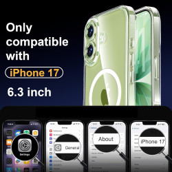 Yohii Magnétique Coque pour iPhone 17 avec 1 Verres Trempés et Cordon, Compatible avec MagSafe [Protection Caméra] Anti Rayures 