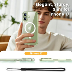 Yohii Magnétique Coque pour iPhone 17 avec 1 Verres Trempés et Cordon, Compatible avec MagSafe [Protection Caméra] Anti Rayures 