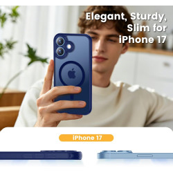 Yohii Magnétique Coque pour iPhone 17 avec 1 Verres Trempés, Compatible avec MagSafe [Protection Caméra] Anti Rayures Antichoc M