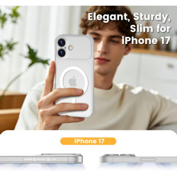 Yohii Magnétique Coque pour iPhone 17 avec 1 Verres Trempés, Compatible avec MagSafe [Protection Caméra] Anti Rayures Antichoc M