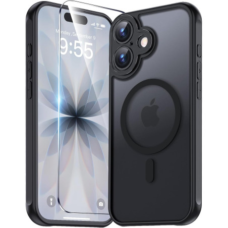 Yohii Magnétique Coque pour iPhone 17 avec 1 Verres Trempés, Compatible avec MagSafe [Protection Caméra] Anti Rayures Antichoc M