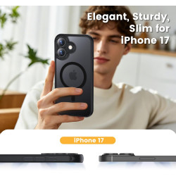 Yohii Magnétique Coque pour iPhone 17 avec 1 Verres Trempés, Compatible avec MagSafe [Protection Caméra] Anti Rayures Antichoc M