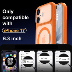 Yohii magnétique coque pour iphone 17 avec 1 verres trempés, compatible avec magsafe [protection caméra] anti rayures antichoc m