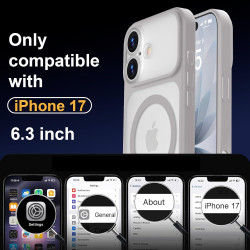 Yohii Magnétique Coque pour iPhone 17 avec 1 Verres Trempés, Compatible avec MagSafe [Protection Caméra] Anti Rayures Antichoc M