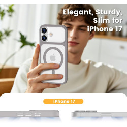 Yohii Magnétique Coque pour iPhone 17 avec 1 Verres Trempés, Compatible avec MagSafe [Protection Caméra] Anti Rayures Antichoc M