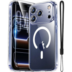 Yohii Magnétique Coque pour iPhone 17 Pro avec 1 Verres Trempés et Cordon, Compatible avec MagSafe [Protection Caméra] Anti Rayu