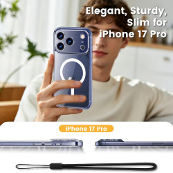 Yohii Magnétique Coque pour iPhone 17 Pro avec 1 Verres Trempés et Cordon, Compatible avec MagSafe [Protection Caméra] Anti Rayu