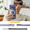 Yohii Magnétique Coque pour iPhone 17 Pro avec 1 Verres Trempés et Cordon, Compatible avec MagSafe [Protection Caméra] Anti Rayu