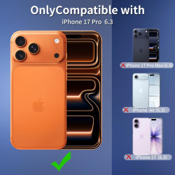Yohii Coque Magnétique 3 en 1 pour iPhone 17 Pro avec 2 Pièces en Verre Trempé [Protection Appareil Photo] Compatible avec Mag-S